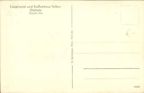 Ak Oschatz in Sachsen, Conditorei und Kaffeehaus Felber