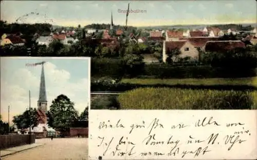 Ak Großbothen Grimma in Sachsen, Gesamtansicht, Kirche