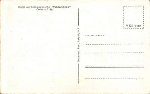 Ak Colditz in Sachsen, Hotel Waldschänke, Veranda, Garten