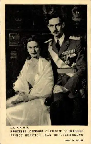 Ak Prinzessin Josephine Charlotte von Belgien, Erbprinz Jean von Luxemburg