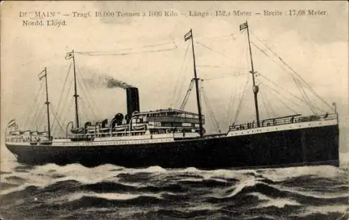 Ak Dampfschiff Main, Norddeutscher Lloyd Bremen