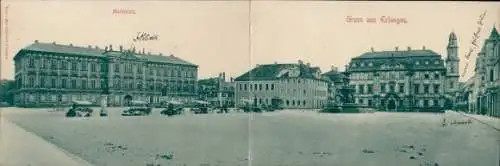 Klapp Ak Erlangen in Mittelfranken Bayern, Marktplatz