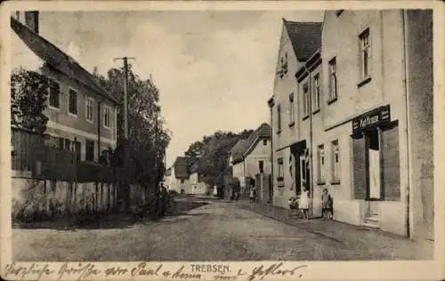 Ak Trebsen an der Mulde Sachsen, Straßenpartie