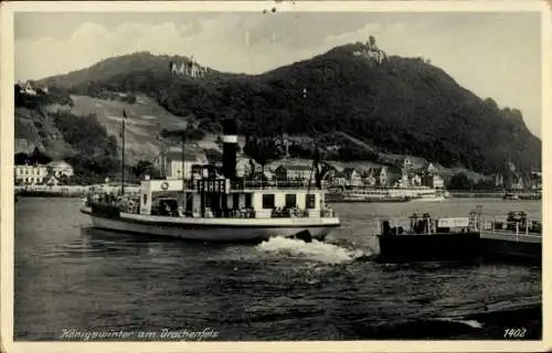 Ak Königswinter am Rhein, Drachenfels, Rheinfähre