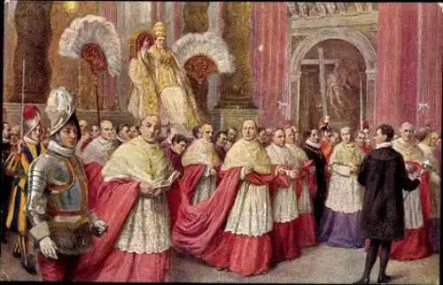 Set von 7 AK im Umschlag coppi armati pontifici Papst Pius XI. Serie 