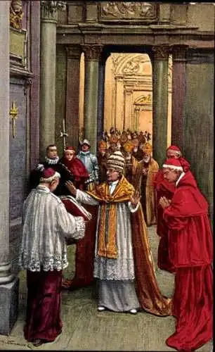 Set von 7 AK im Umschlag coppi armati pontifici Papst Pius XI. Serie 