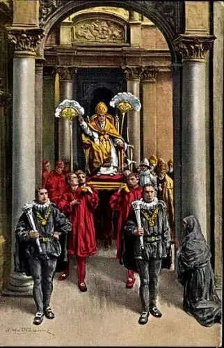 Set von 7 AK im Umschlag coppi armati pontifici Papst Pius XI. Serie 