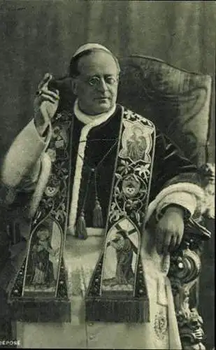 Set von 7 AK im Umschlag coppi armati pontifici Papst Pius XI. Serie 