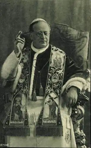 Set von 7 AK im Umschlag coppi armati pontifici Papst Pius XI. Serie 