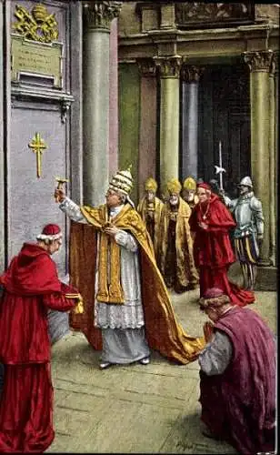 Set von 7 AK im Umschlag coppi armati pontifici Papst Pius XI. Serie 