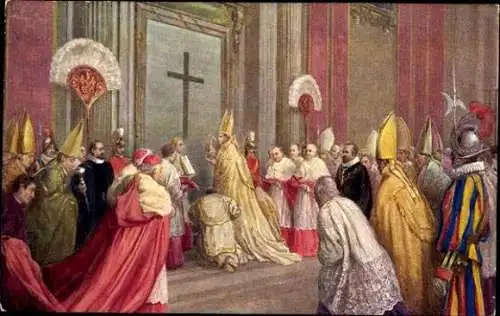 Set von 7 AK im Umschlag coppi armati pontifici Papst Pius XI. Serie 