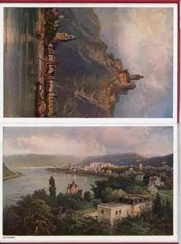 Set von 20 AK zusammenhängend Astudin Karten vom Rhein Ölgemälden 