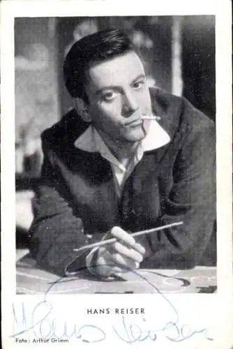 Ak Schauspieler Hans Reiser, Portrait, Autogramm, Zigarette