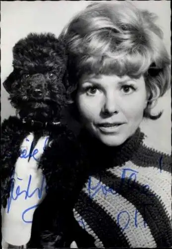 Ak Schauspielerin Elfriede Ott, Portrait, Autogramm, Hund