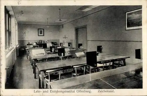 Ak Offenburg in Baden Schwarzwald, Lehr- und Erziehungsinstitut, Zeichensaal