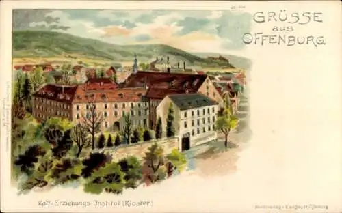 Litho Offenburg am Schwarzwald, Katholisches Erziehungsinstitut, Kloster