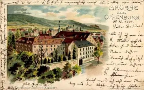 Litho Offenburg am Schwarzwald, Katholisches Erziehungsinstitut, Kloster