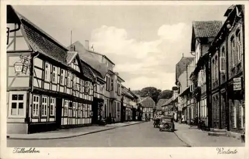 Ak Fallersleben Wolfsburg, Blick in Westerstraße, Fachwerkhaus