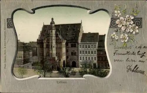 Passepartout Ak Schweinfurt in Unterfranken Bayern, Rathaus