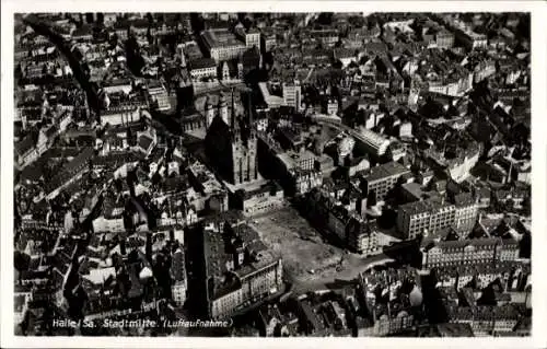 Ak Halle an der Saale, Stadtmitte, Fliegeraufnahme