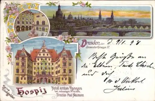 Litho Dresden Zentrum Altstadt, Hospiz, Zinzendorfstraße 17