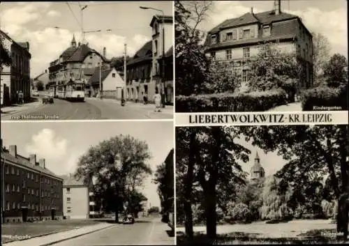 Ak Liebertwolkwitz Leipzig in Sachsen, Ernst Thälmann Straße, Roßstraße, Kindergarten