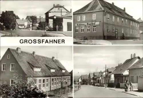 Ak Großfahner in Thüringen, Hauptstraße, Schloss Gasthof, Kindergarten, Dachwiger Straße