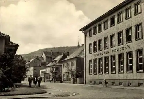 Ak Bleicherode am Harz, Kirchstraße, Sparkasse