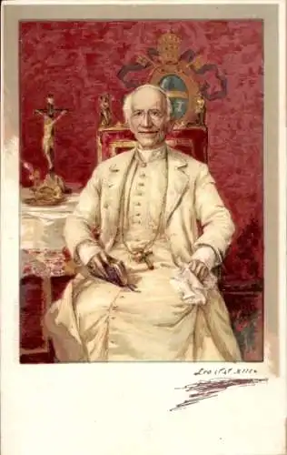 Litho Papst Leo XIII., Vincenzo Gioacchino Pecci, Portrait