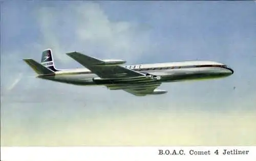 Ak B.O.A.C. Comet 4 Jetliner, Flugzeug in der Luft