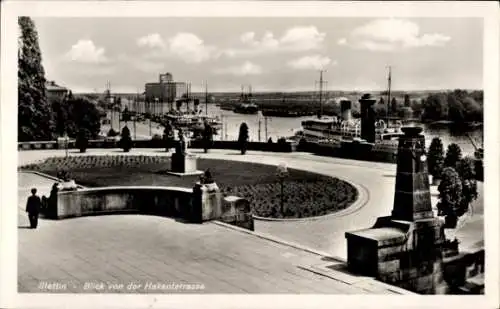 Ak Szczecin Stettin Pommern, Blick von der Hakenterrasse