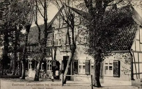 Ak Langendamm Nienburg an der Weser, Gasthaus Langendamm