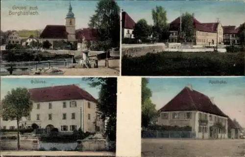 Ak Burghaslach Mittelfranken, Apotheke, Schloss