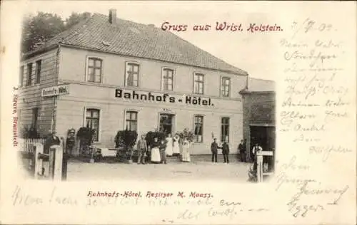 Ak Wrist Schleswig Holstein, Bahnhofshotel, Bes. M. Maass