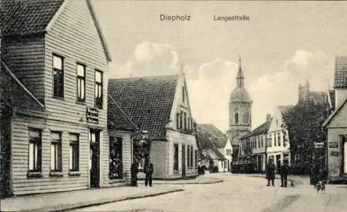 Ak Diepholz in Niedersachsen, Langestraße, Kirche