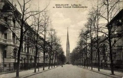 Ak Berlin Tiergarten, Lessing-Straße, Kaiser-Friedrich-Gedächtniskirche