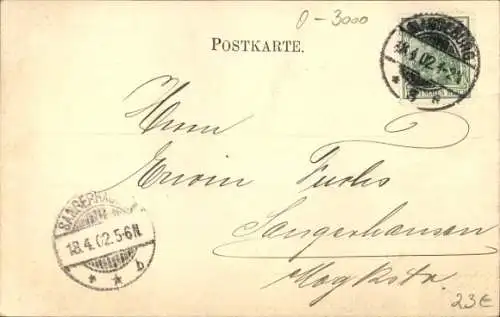 Passepartout Ak Magdeburg an der Elbe, Dom mit Präsidialgebäude