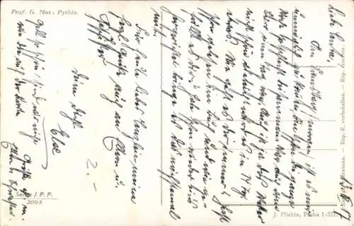 Künstler Ak Max, Gabr., Pythia, Frauenportrait