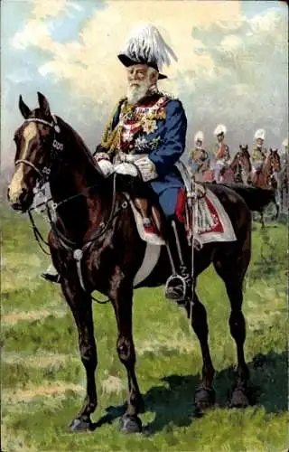 Ak Prinzregent Luitpold von Bayern, Portrait in Uniform auf einem Pferd