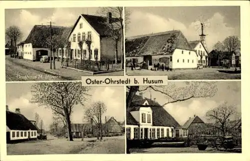 Ak Oster Ohrstedt in Nordfriesland, Gasthof M. Hansen