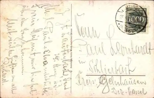 Wappen Künstler Ak Sinkwitz, Karl, Lauterbach an der Lauter Vogelsbergkreis, Strumpf verloren