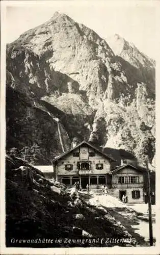 Ak Zillertal Tirol, Grawandhütte im Zemmgrund