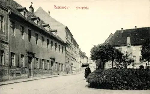 Ak Roßwein in Sachsen, Kirchplatz