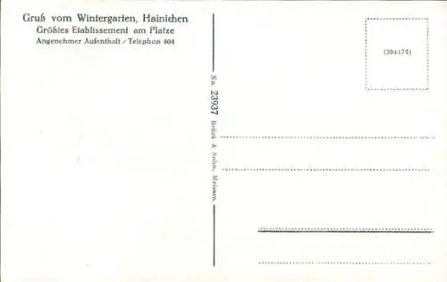 Ak Hainichen in Sachsen, Wintergarten