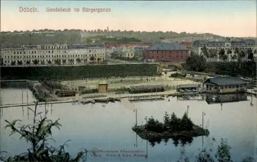 Ak Döbeln in Sachsen, Gondelteich im Bürgergarten