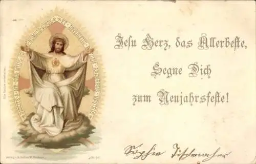 Ak Glückwunsch Neujahr, Jesus, Porträt