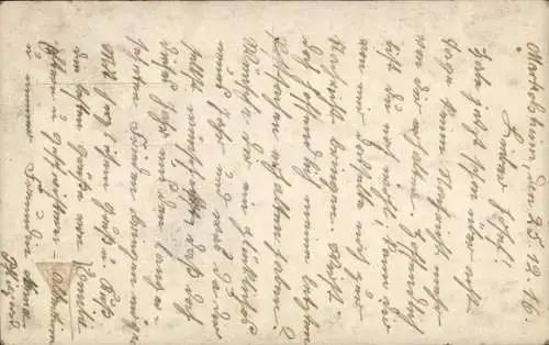 Ak Glückwunsch Neujahr, Soldat in Uniform, Frau mit Blumen, Hufeisen, Uhr