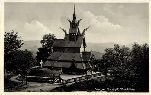 Ak Fantoft Årstad Bergen Norwegen, Stavkirke