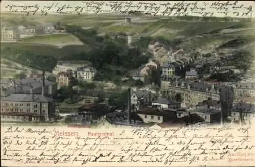 Ak Meißen an der Elbe, Rauhenthal, Panorama