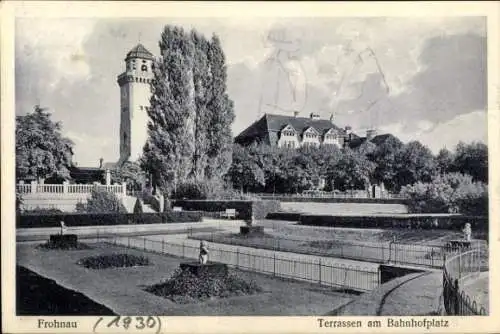 Ak Berlin Reinickendorf Frohnau, Terrassen am Bahnhofplatz